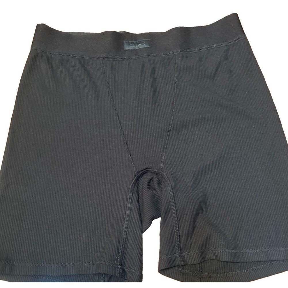 SKIMS Black Soft Lounge Ribbed Boxer Shorts Small Cozy Clean Girl Loungewear